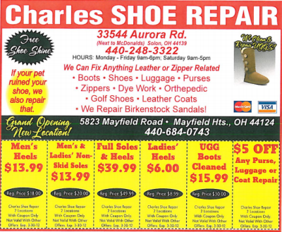 Shoerepair on Shoe Repair Shop In Solon  Oh 44139   Charles Shoe Repair