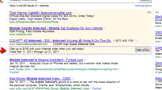 AdWords View Offer Button Google View Offer Button